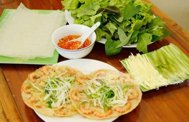 bánh xèo tôm nhảy